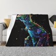 thumbnail image 1 of Balery colorful flames dinosaur Manta de Franela con Dibujo, Lujo Ultra Suave y Cálido, Antipelusa y Resistente a las Arrugas para Cama, Sofá, Camping -40"x30", 1 of 5