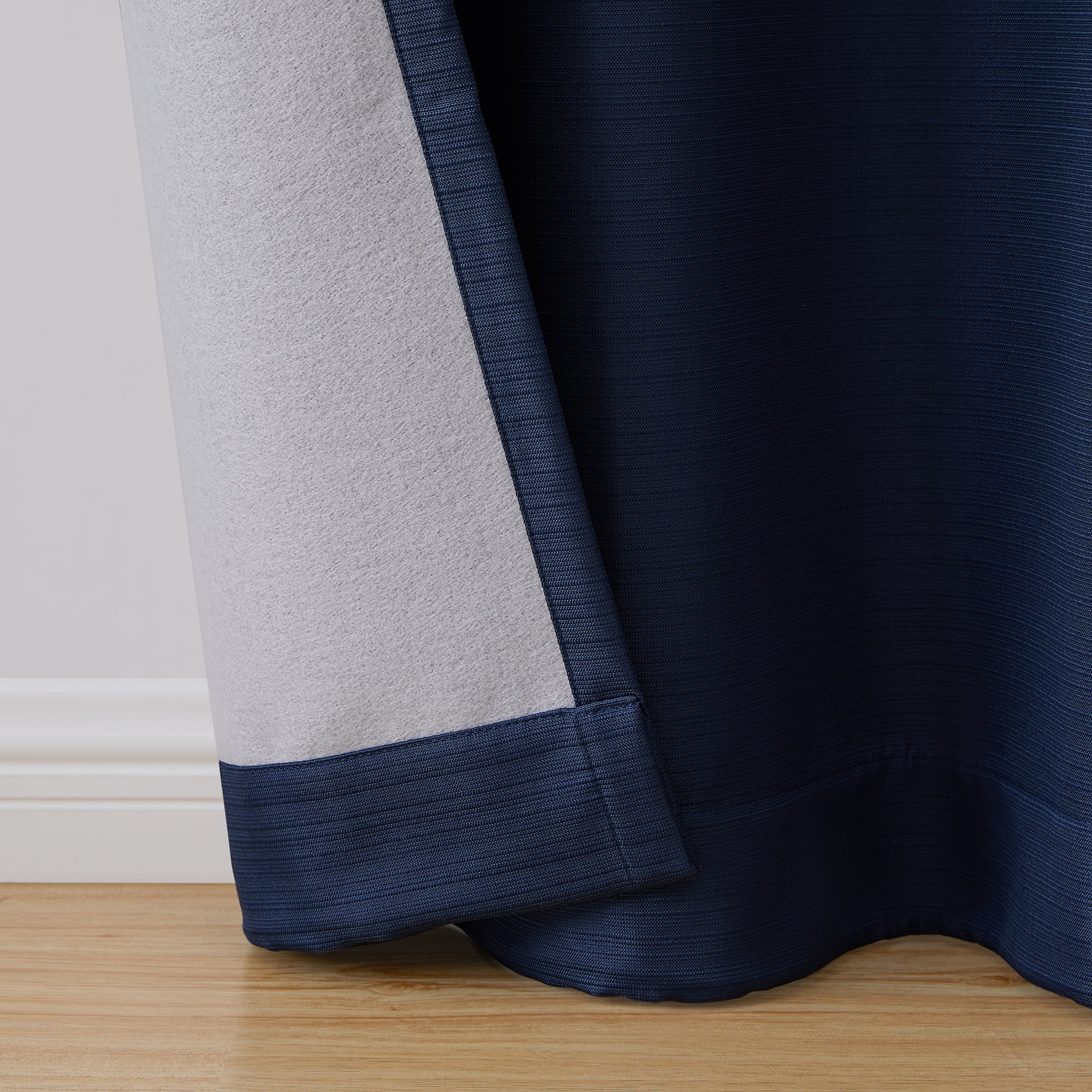 Serta So Dark 100% Blackout Navy Grommet Top Curtain Panel Pair, 37" x 84"