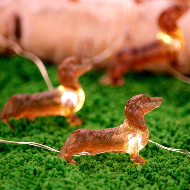 JZ-Dachshund Dog String Lights with Timer, 10 Ft 30 LEDs Pets Theme Battery Operated LED Fairy Lights with Remote, Decorative Indoor Light for Christmas Tree, Holiday Décor
