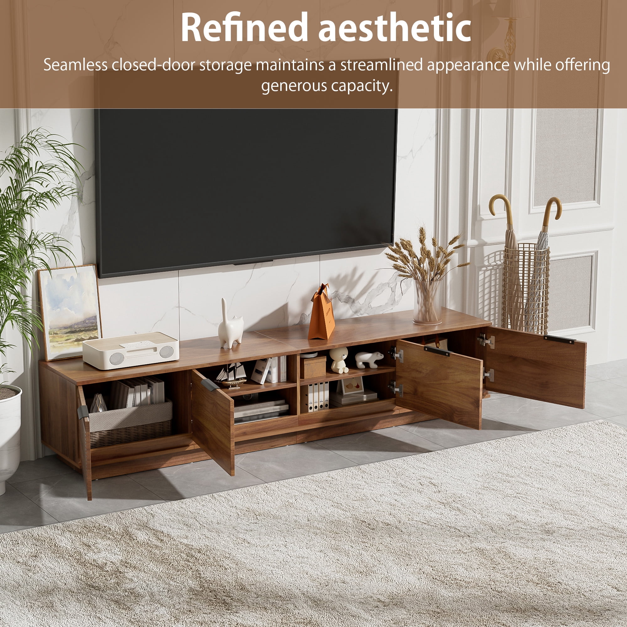 Homy Casa Modern Media Console, TV Stand Entertainment Cabinet with Storage for Home