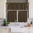 thumbnail image 3 of Kitchen Window Curtains Valance and Tier Set, Spring Yellow Daisy on Brown Rod Pocket Tier Curtain Valance Set, Abstract Botantical Light Filtering Cafe Curtains for Bedroom Living Room, 3 of 9