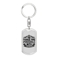 thumbnail image 1 of All Things Are Possible With Jesus Stainless Steel or 18k Gold Premium Swivel Dog Tag Keychain, 1 of 8