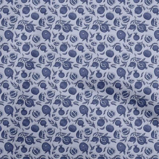 oneOone Polyester Spandex Grayish Blue Fabric Pomegranate Craft Projects Decor Fabric Printed By The Yard 56 Inch Wide