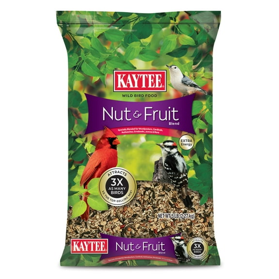 Kaytee Nut & Fruit Blend, Wild Bird Food Bag 5 pounds