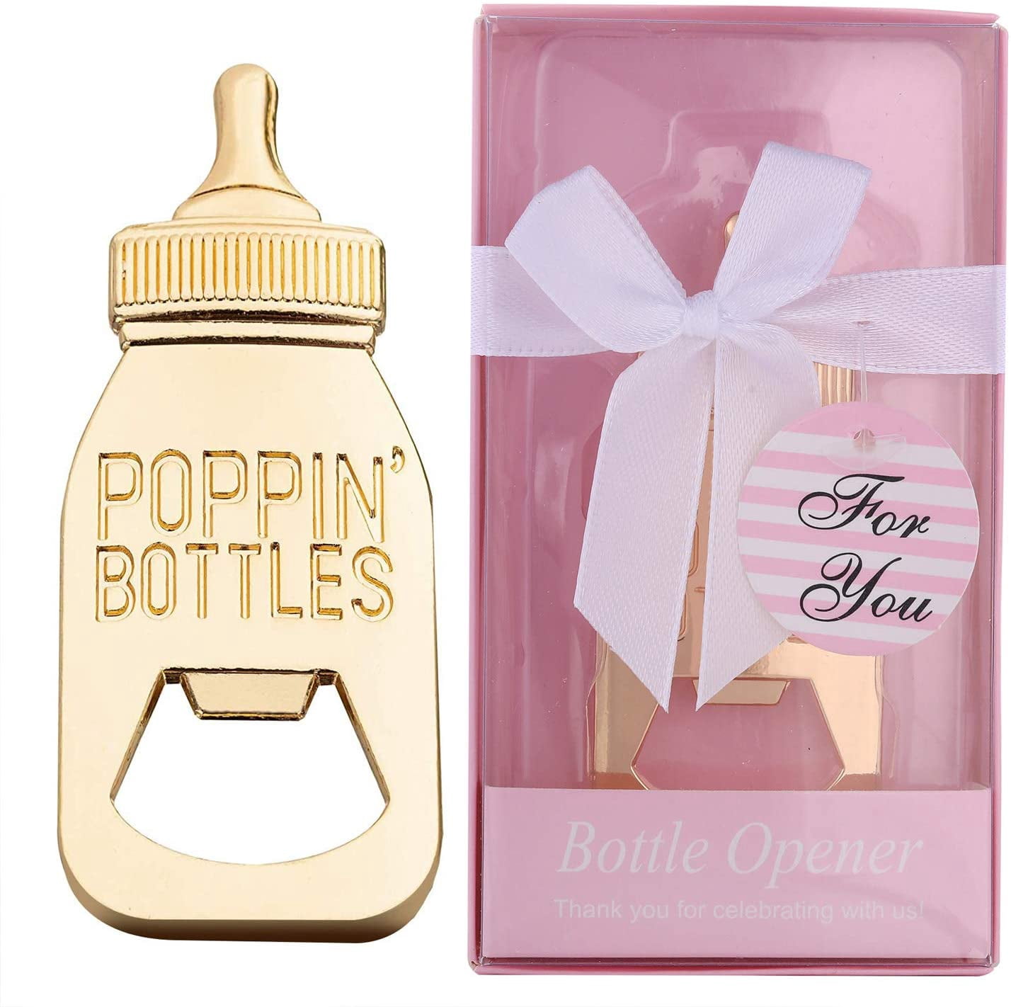 Set of 24 Bottle Opener Baby Shower Favor For Guest,Cute Poppin Bottle