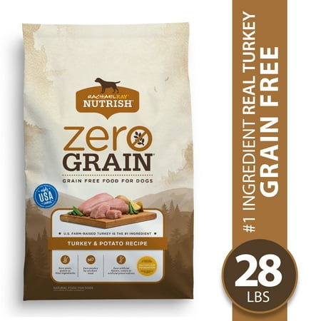 Rachael Ray Nutrish Zero Grain Natural Dry Dog Food, Grain Free, Turkey & Potato Recipe, 28