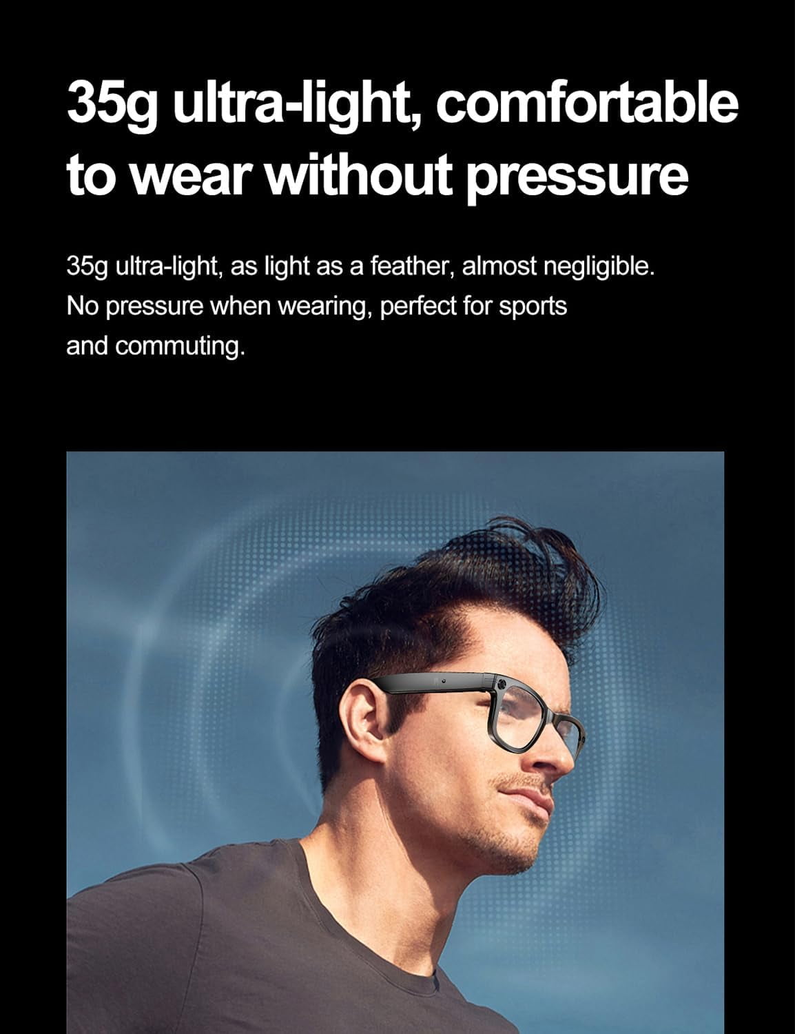 2025 New Cyanvue Ai Smart Glasses – 8mp Camera Glasses with Music & Call Features, Ai Smart Glasses with Camera, 144 Translation, Anti-Shake Smart Sunglasses, 32gb Storage, Unisex