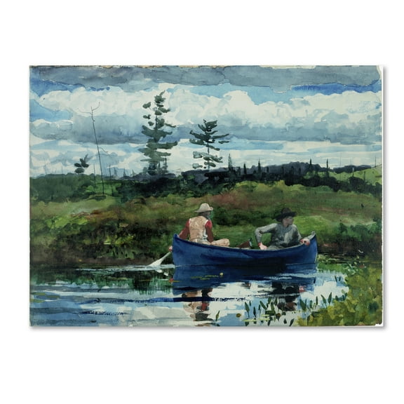 Trademark Fine Art 'The Blue Boat' Canvas Art by Homer