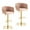 Pink, variant on Homefun Velvet Bar Stools Set of 2,Modern Height Adjustable Swivel Barstools Counter Chairs with High Back & Gold Metal Base