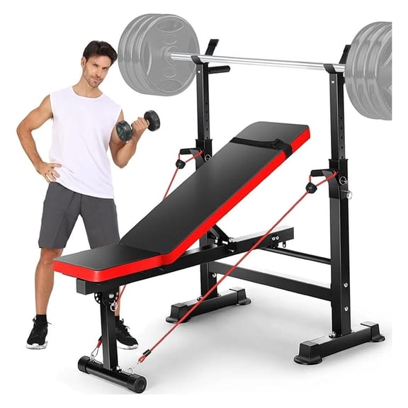 900LBS Adjustable Weight with Preacher Curl Pad & Leg Extension, Flat Incline Decline Workout for Home Gym, Heavy Duty Press Set for Full Body Strength Training