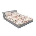 thumbnail image 2 of Ambesonne Floral Fitted Sheet & Pillow Sham Set, Spring Watercolor Style, Full, White Green and Pink, 2 of 2