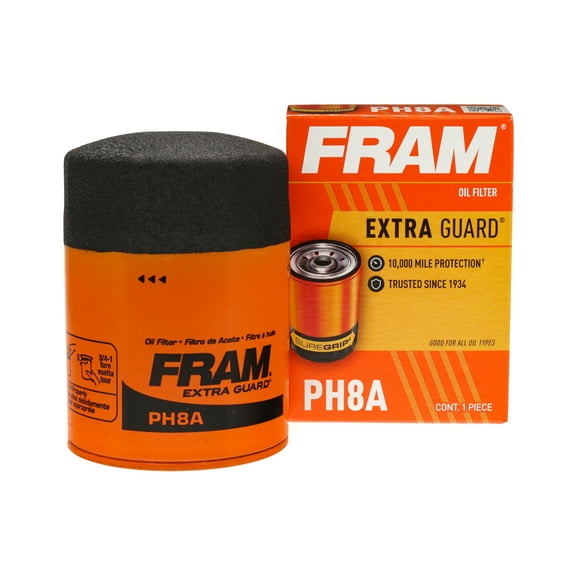 FRAM Extra Guard Oil Filter, PH8A, 10K Miles, Replacement Oil Filter Fits Select Vehicles