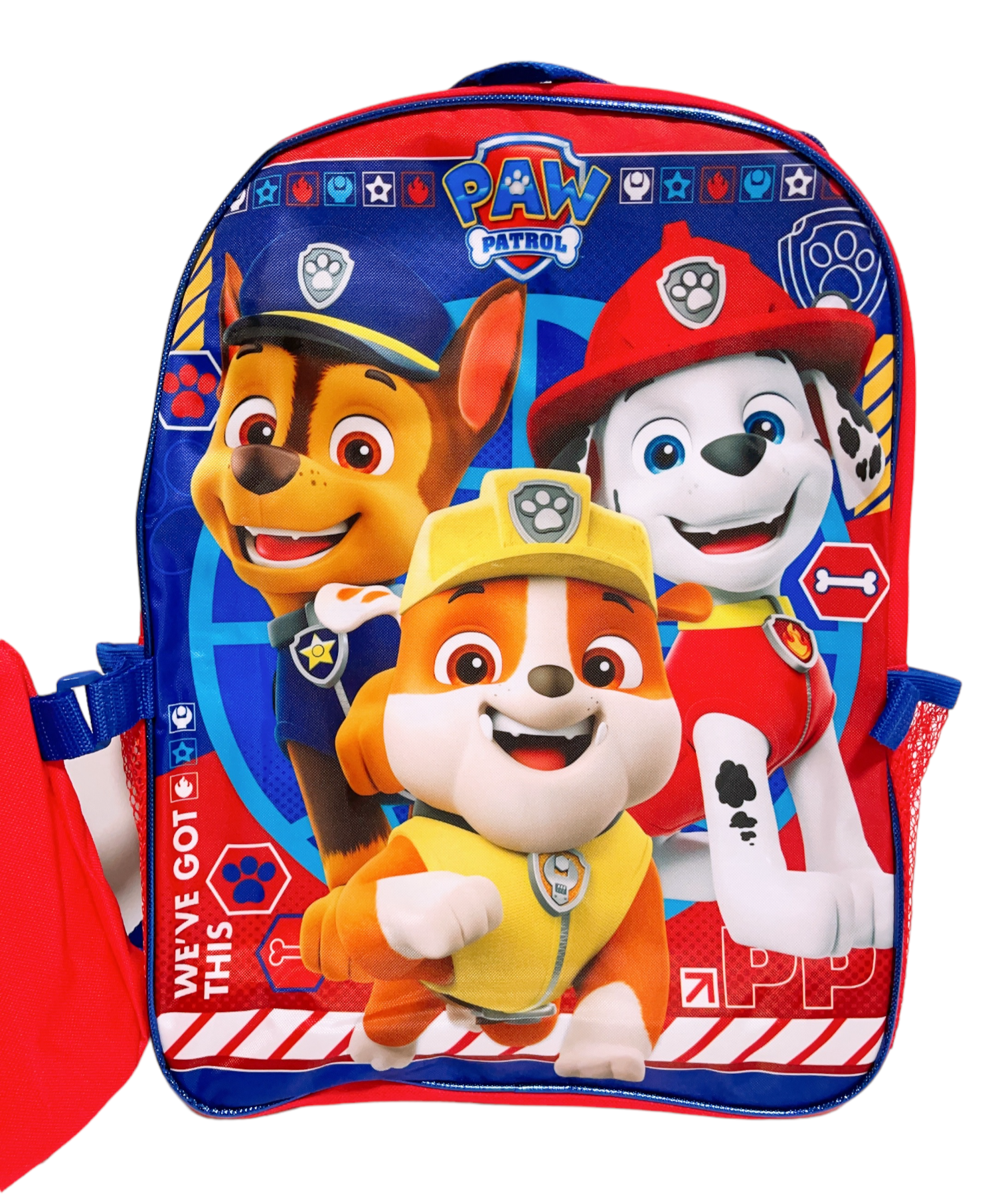 Paw Patrol Rubble Chase Marshall Boys 16" Large Backpack With Lunch Bag Set- A25115