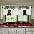 thumbnail image 3 of Yayeee Kitchen Curtains Tier Set of 2 Light Filtering 57"x36" Over Sink Window Panels, Black Cat Umbrella, 3 of 7