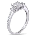 thumbnail image 2 of Princess Cut Diamond Engagement Ring 3/4 Carat (Ctw I-J, I2-I3) in 14K White Gold for Women, 2 of 5
