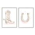 thumbnail image 4 of Stupell Industries Cowboy Boot Pink Stars Horseshoe Western Theme Graphic Art White Framed Art Print Wall Art, Set of 2, Design by Studio Q, 4 of 5