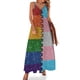 thumbnail image 1 of Vestido sin mangas de verano con fondo de bandera de arcoíris y orgullo transgénero LGBTQ con purpurina sintética, ropa de mujer, 1 of 7