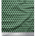thumbnail image 1 of Soimoi Green Georgette Viscose Fabric Triangle Geometric Print Fabric by the Yard 42 Inch Wide, 1 of 3