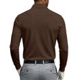 thumbnail image 4 of Qwertyu Men's Long Sleeve Polo Shirts Quick Dry Classic Soft Casual Collared Work Fishing Golf Shirt Coffee M, 4 of 8