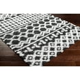 thumbnail image 4 of Hauteloom Promp Shaggy Farmhouse Hallway, Entryway, Kitchen Runner Rug - Bohemian Moroccan Trellis High Plush Pile - Shag Carpet - Black, White - 2'7" x 7'3", 4 of 7