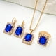 thumbnail image 1 of Nvzi Conjunto de joyas de diamantes de imitación con forma de gota de agua a la moda, collar con colgante de gota de agua retro,conjunto de joyas para madre, novia, boda, azul A, 1 of 4