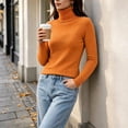 thumbnail image 5 of Cmfcve Womens Turtleneck Sweater Long Sleeve Slim Fit Casual Pullover Knit Shirs Fall Winter Basic Layering Top, 5 of 7