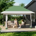 thumbnail image 5 of 12'x12' Pop Up Canopy Tent with Mosquito Netting, One-Touch Instant Gazebo with 4 SandBags for Outdoor Patio, Backyard, Garden, Waterproof UV Protection Outdoor Shelter, Olive Green, 5 of 7