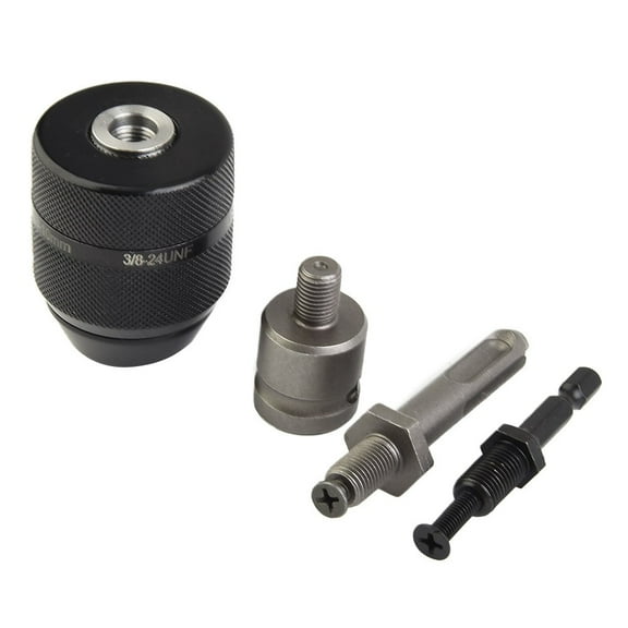 4Pc 3/8-24Unf 0.8Mm-10Mm Keyless Metal Drill Chuck with Quick Change Adapter