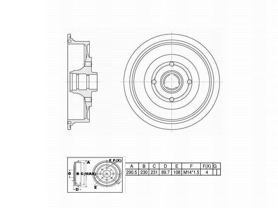 Winstop Brake Drum, Rear WS236467, Audi 5000 1988-1978