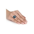 thumbnail image 5 of 19.24 Carat (Ctw) London Cushion-Cut Blue Topaz Ring in 14K White Gold, 5 of 6