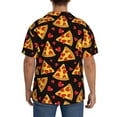 thumbnail image 5 of Vsdgher Cartoon Pizza Print Men's Wrinkle Free Untucked Cuban Shirt Business Casual Button Down Shirts Short Sleeve Shirt, 5 of 7