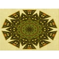thumbnail image 1 of Ahgly Company Indoor Rectangle Patterned Chrome Gold Yellow Area Rugs, 7' x 10', 1 of 6
