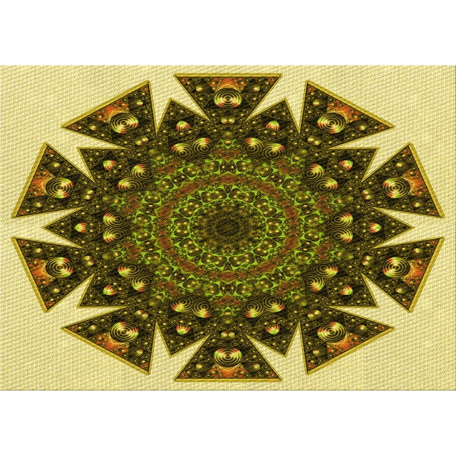 Ahgly Company Machine Washable Indoor Rectangle Transitional Chrome Gold Yellow Area Rugs, 2' x 3'