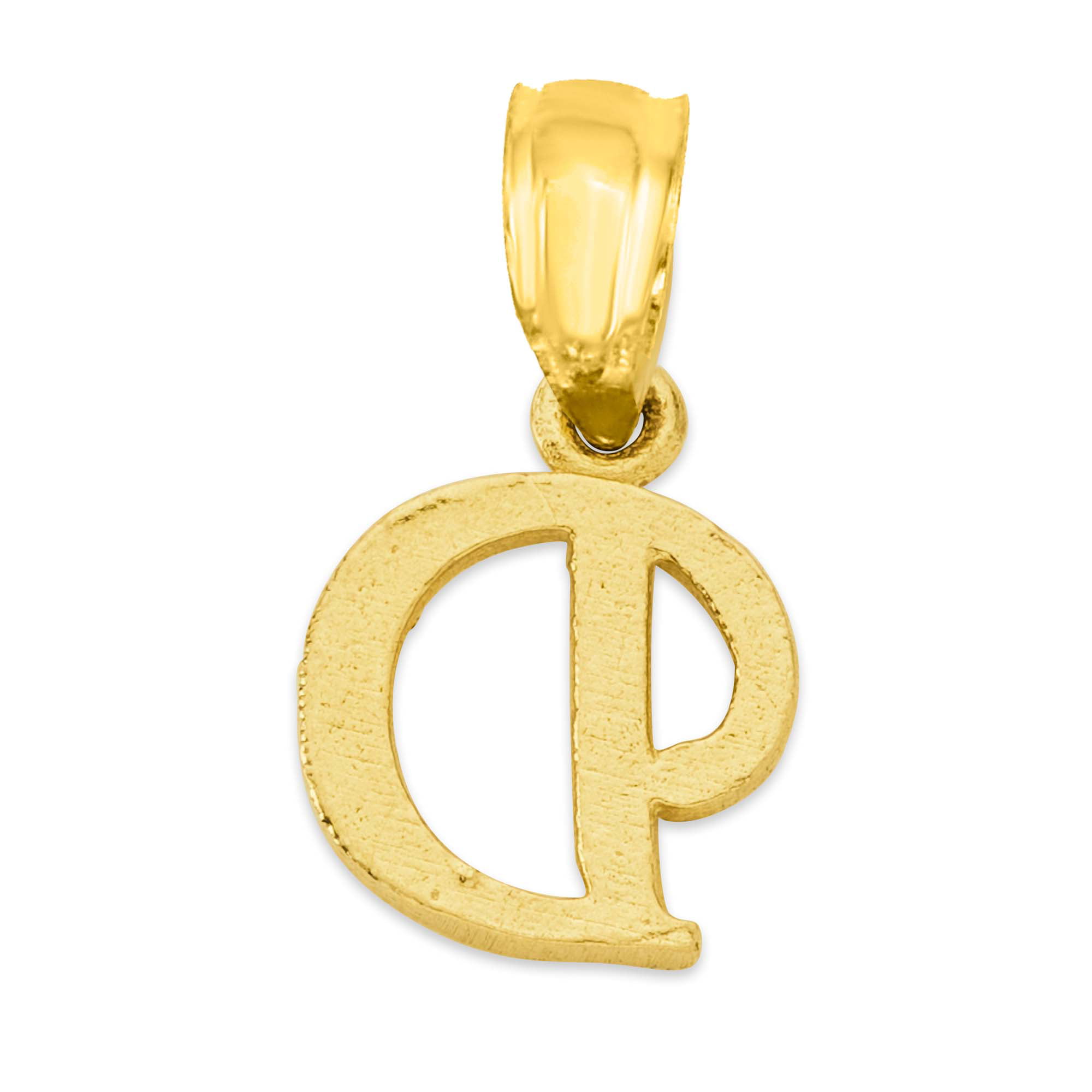 Dainty 10k Solid Gold D Initial Pendant Necklace with 20