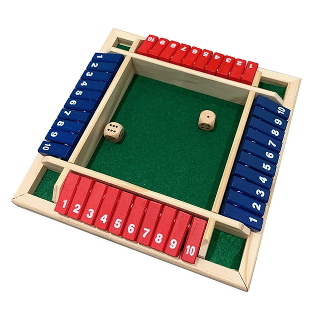 Wood Four Sided 10 Numbers Board Game Set Dice Table Entertainment Board Game Toy for