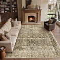 thumbnail image 2 of BERTHMEER 8'x10' Area Rugs for Living Room Vintage Brown Rugs for Bedroom Office Machine Washable Large Farmhouse Dining Room Oriental Carpets Non Slip Traditional Distressed Rugs, 2 of 8