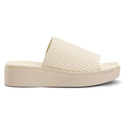 Bocca women Knit Platform Sandals Beige Open Toe 1.8 inch Slide Sandals 10M