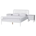 thumbnail image 1 of Baxton Studio Lucera Mid-Century White Full Size 3-Piece Bobbin Bedroom Set, 1 of 12