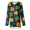 thumbnail image 5 of yuCgh Women's Long Sleeve V-Neck St. Patrick's Day Printed Casual Top, Mid-Length Holiday Tee, Graphic Print Blouse for Women,Saffron S, 5 of 6