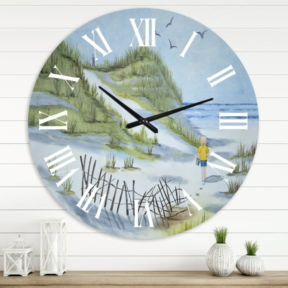 Designart 1 in Quartz Coastal Wall Clock