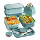 thumbnail image 1 of Set de fiambrera Bento KEMETHY 2190 ml a prueba de fugas de 3 niveles en verde, 1 of 8