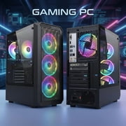 STGAubron Gaming Desktop PC, Intel Core i5-13400F up to 4.6GHz, 16G DDR4, 512G SSD, GeForce RTX 3050 6G, WiFi 6, BT 5.2, RGB Fan x4, Windows 11 Home