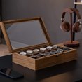 thumbnail image 1 of Watch Box, Wood Watch Box Display Case Organizer Watch Box Case Organizer Watch Display Case PU Leather Storage Organizer With Glass Top Removable Pillows Valentine Day Gift, 1 of 8