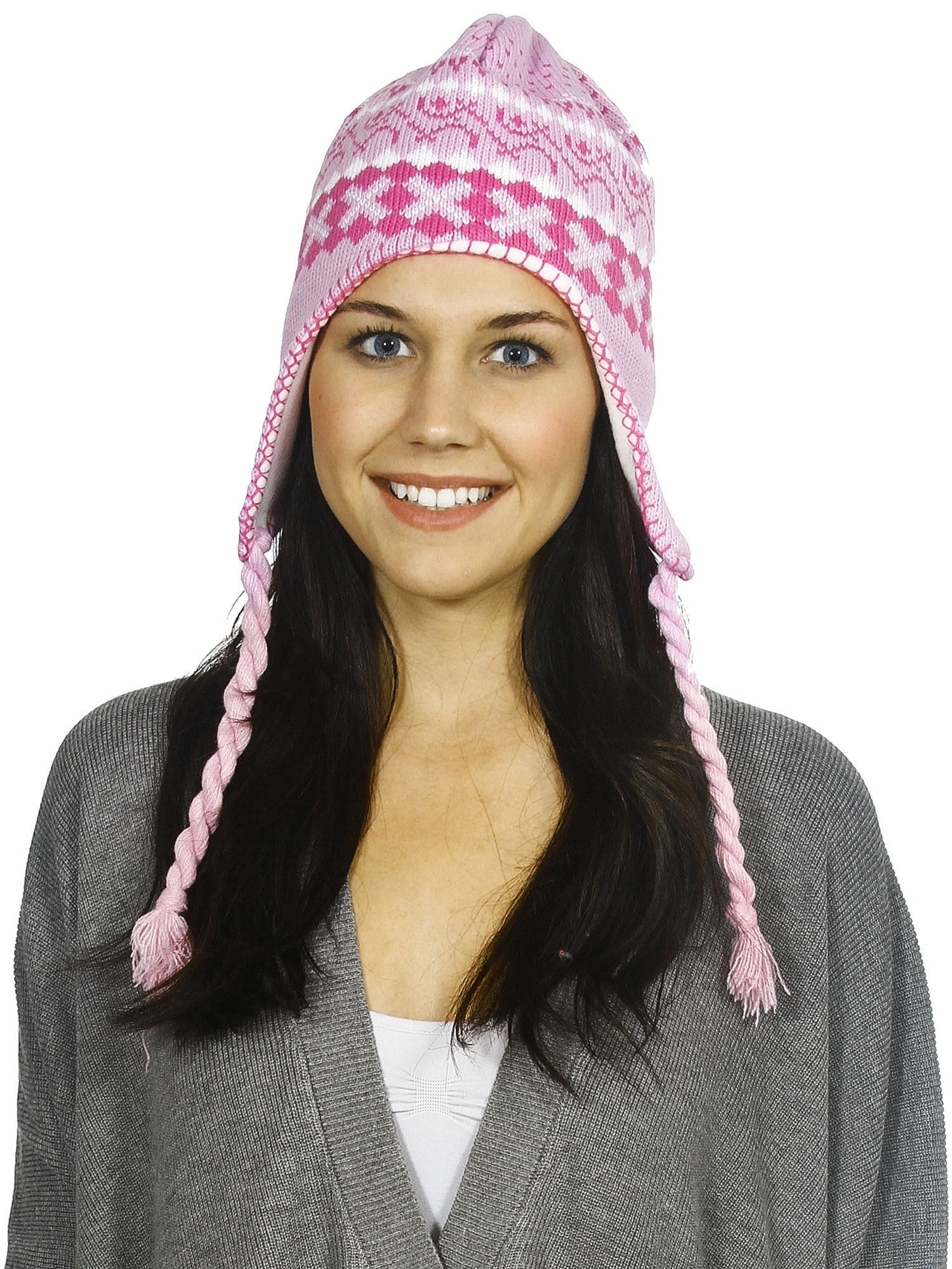 pink winter hats ear flaps