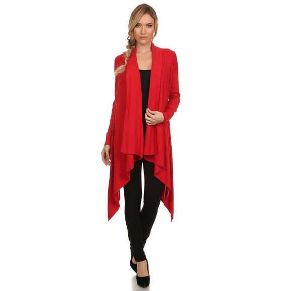 Women's Knit Casual Solid Open Cardigan Sweater