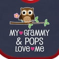 thumbnail image 4 of Inktastic Grammy and Pops Love Me Owl Girls Baby Bib, 4 of 4