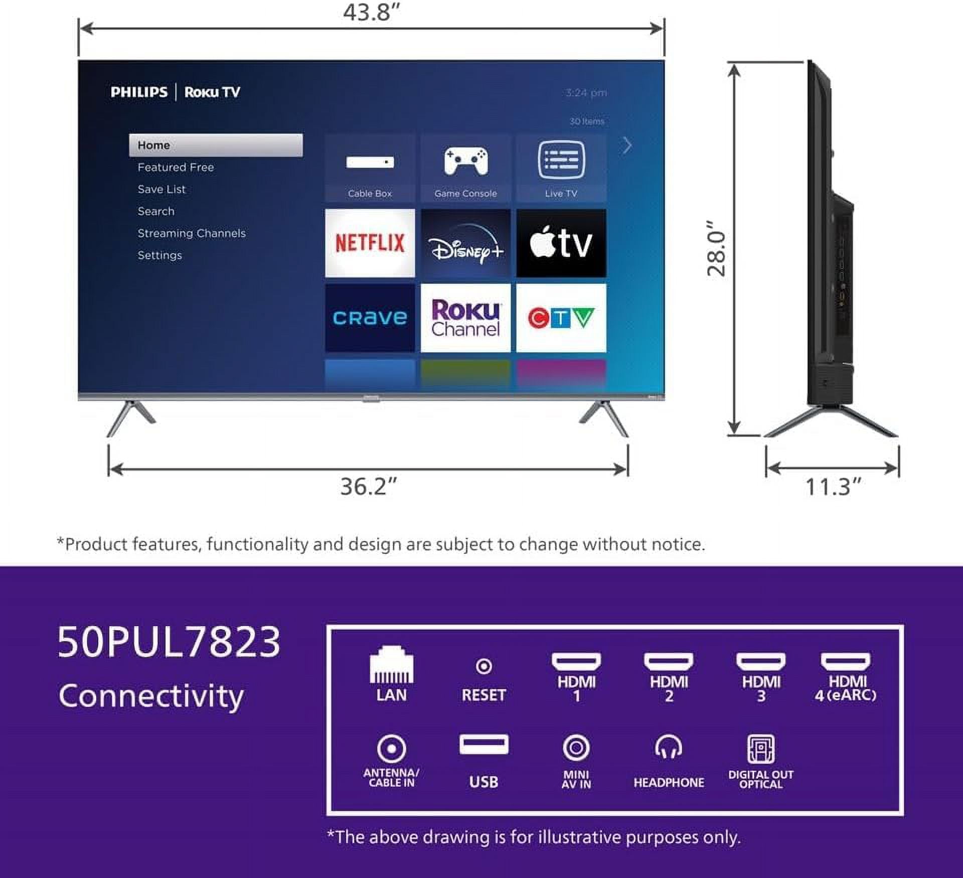 PHILIPS 50" QLED SMART TV, 50PUL7823/F6