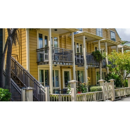 Canvas Print House Architecture Apartments Balcony Old Wood Stretched Canvas 10 x