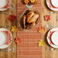 thumbnail image 5 of Red Orange Stripe Table Runner - 72 Inch Long Farmhouse Modern Minimalist Geometric Cotton and Linen Blended Dress Scarves Farmhouse Table Runner for Kitchen Dining, Coffee Table, 13" x 72", 5 of 8