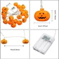 thumbnail image 6 of Inadays Pumpkin String Lights, 9.8 Feet 20 LED Battery Operated Holiday Lights, 2 Modes Steady and Flickering Lights Waterproof for Festival, Party, Indoor Outdoor Decor, 6 of 11